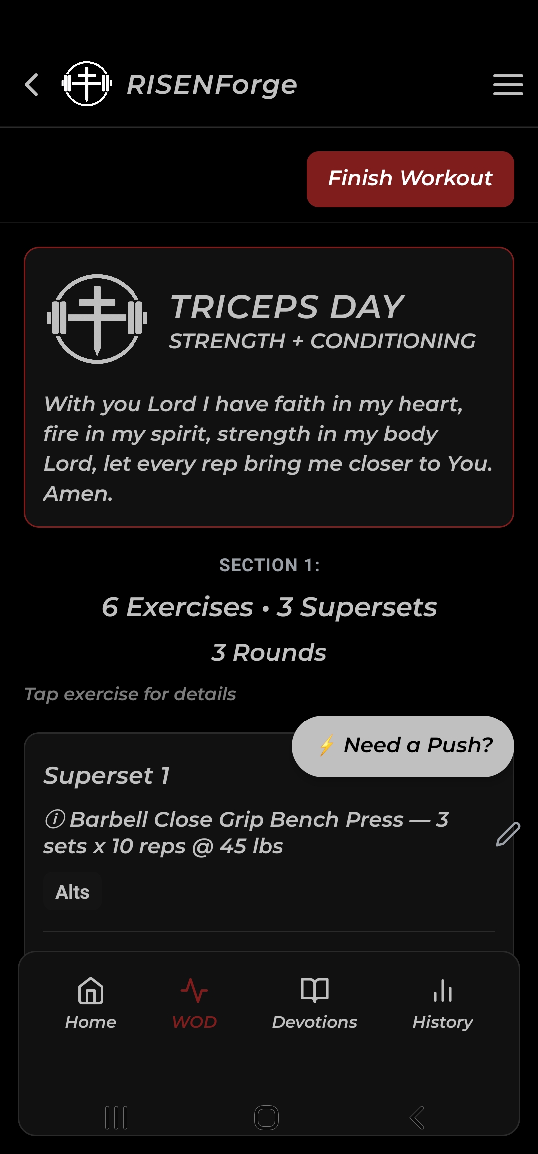 Devotion screen: Peace That the World Cannot Give